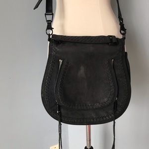 Rebecca Minkoff Vanity Saddle Nubuck Black Purse